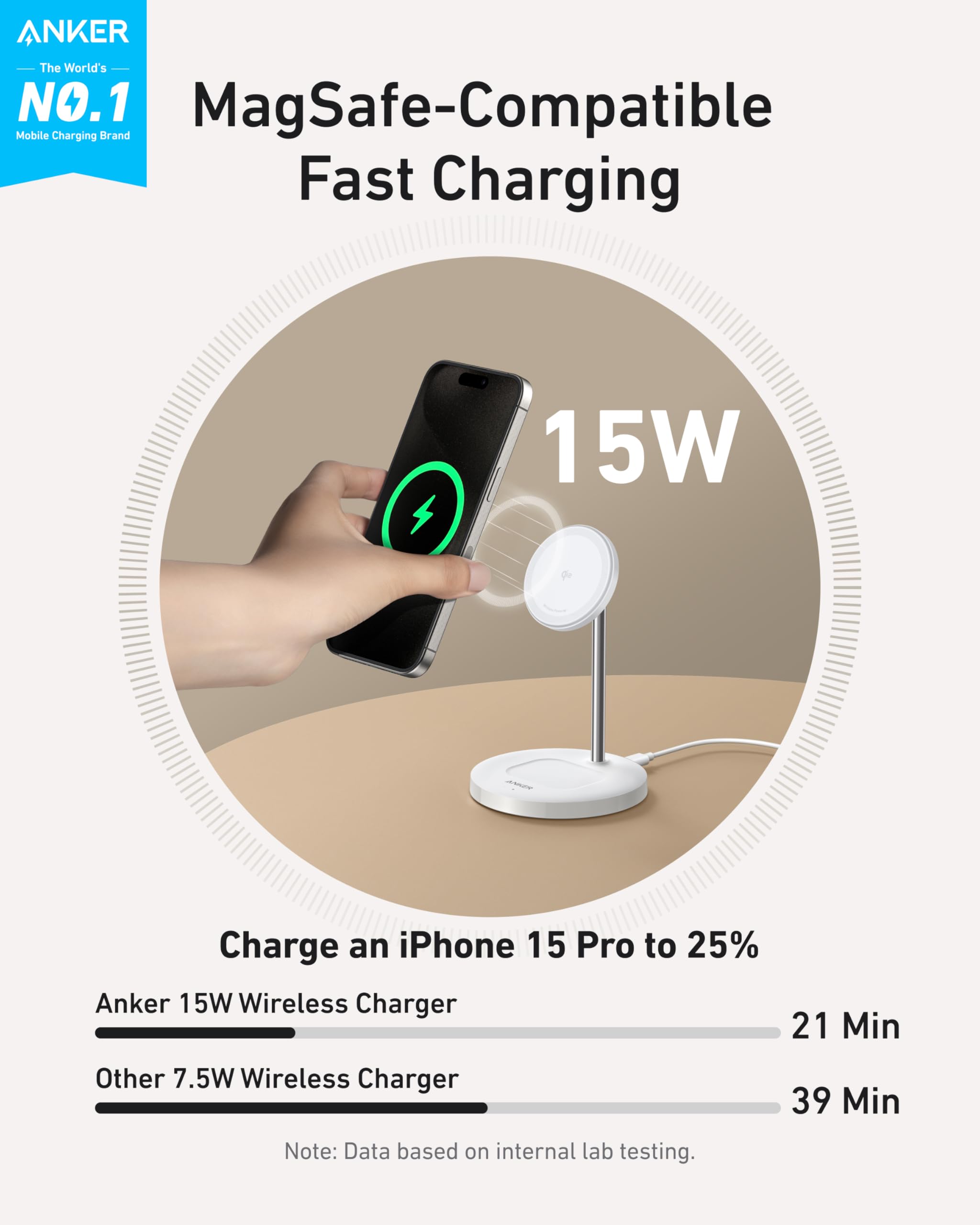 Refurbished Anker MagGo Wireless Charger (2-in-1, Stand) - Image 2