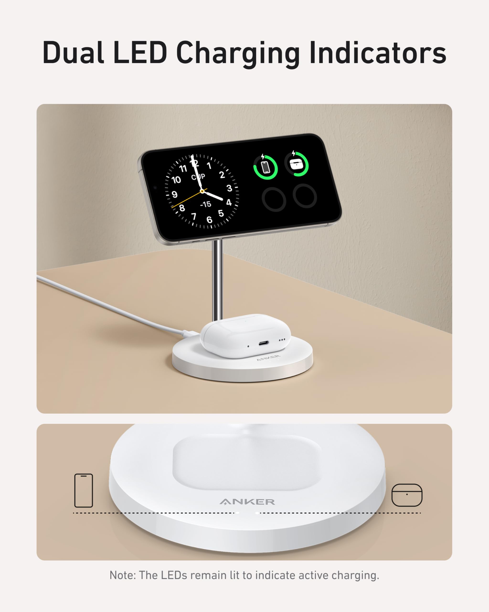 Refurbished Anker MagGo Wireless Charger (2-in-1, Stand) - Image 7