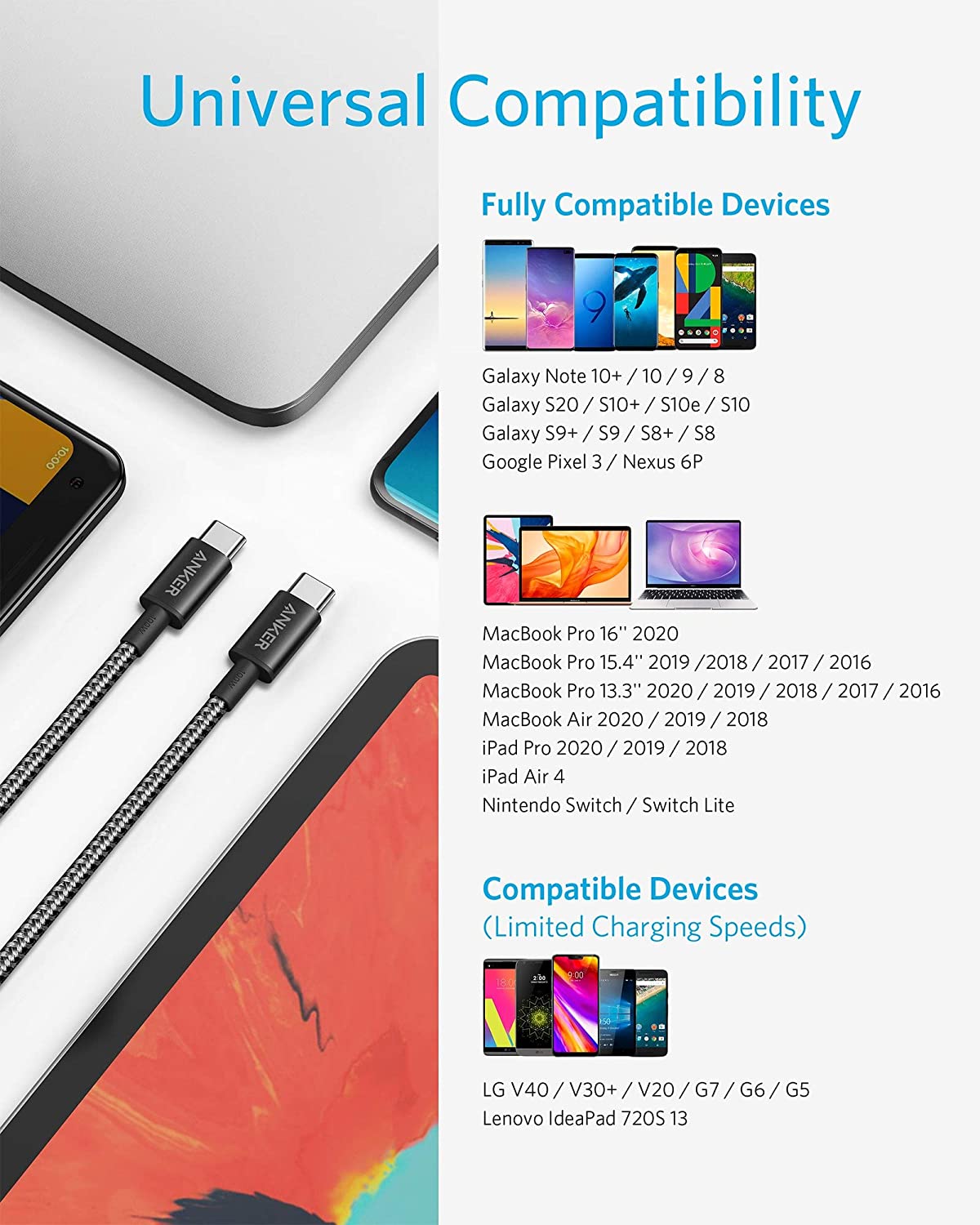 New Nylon USB-C to USB-C 100W Cable (10 ft) - Image 4