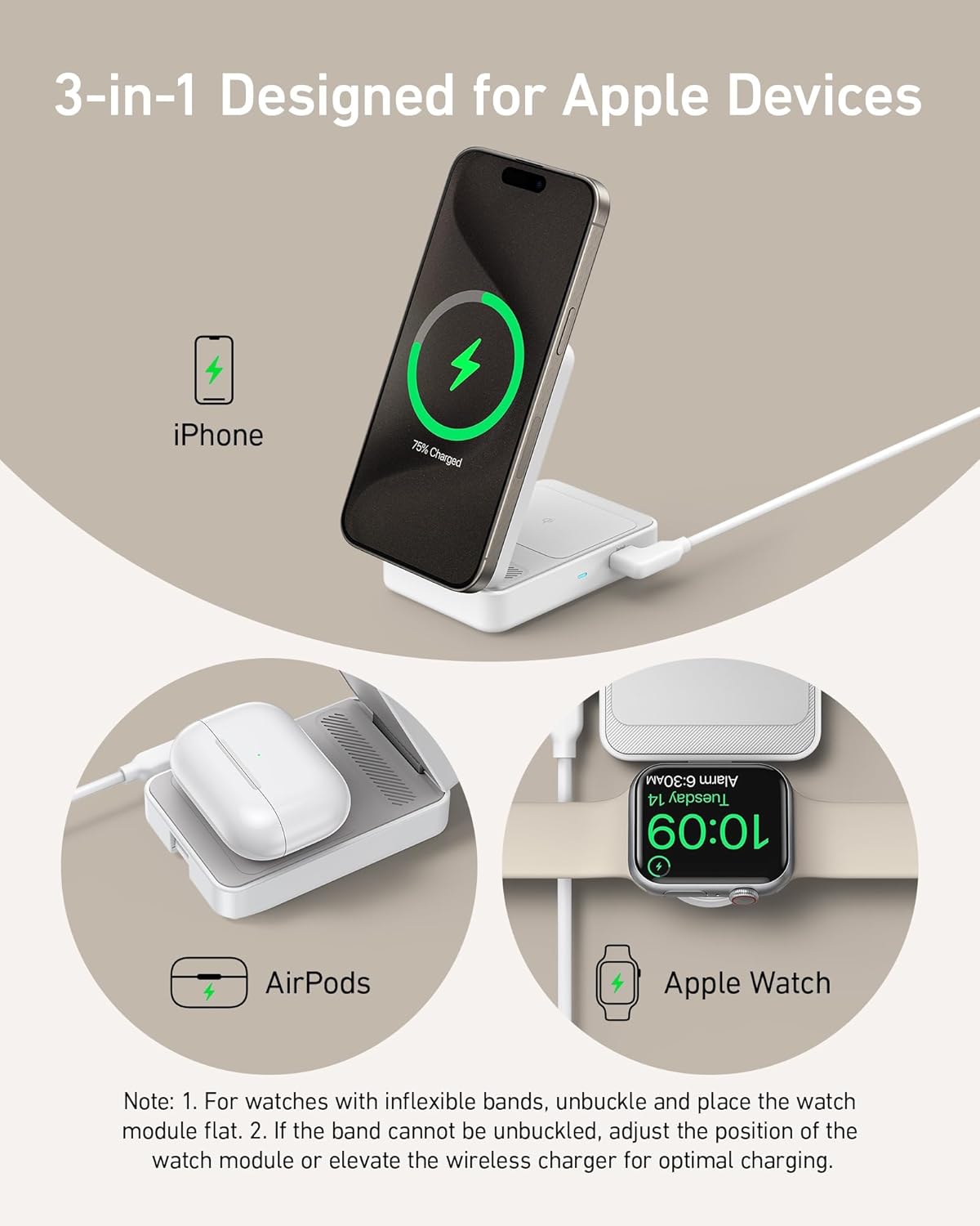 Anker MagGo Wireless Charging Station (Foldable 3-in-1) - Image 5