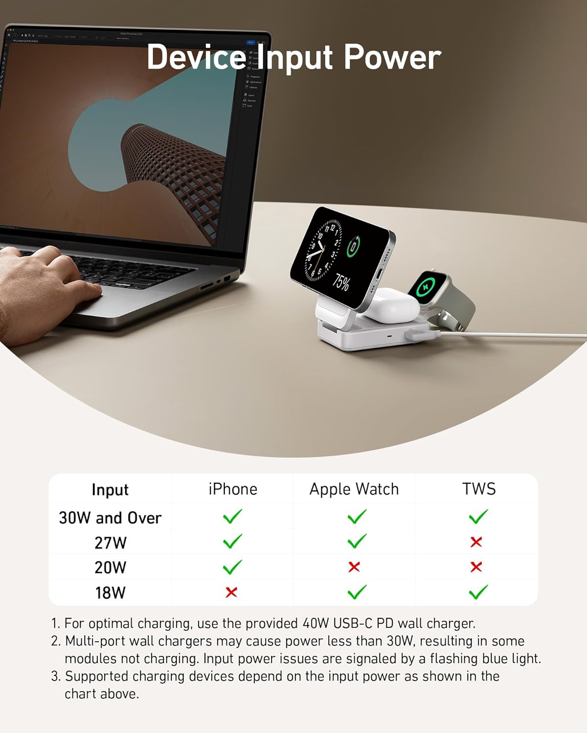 Anker MagGo Wireless Charging Station (Foldable 3-in-1) - Image 6