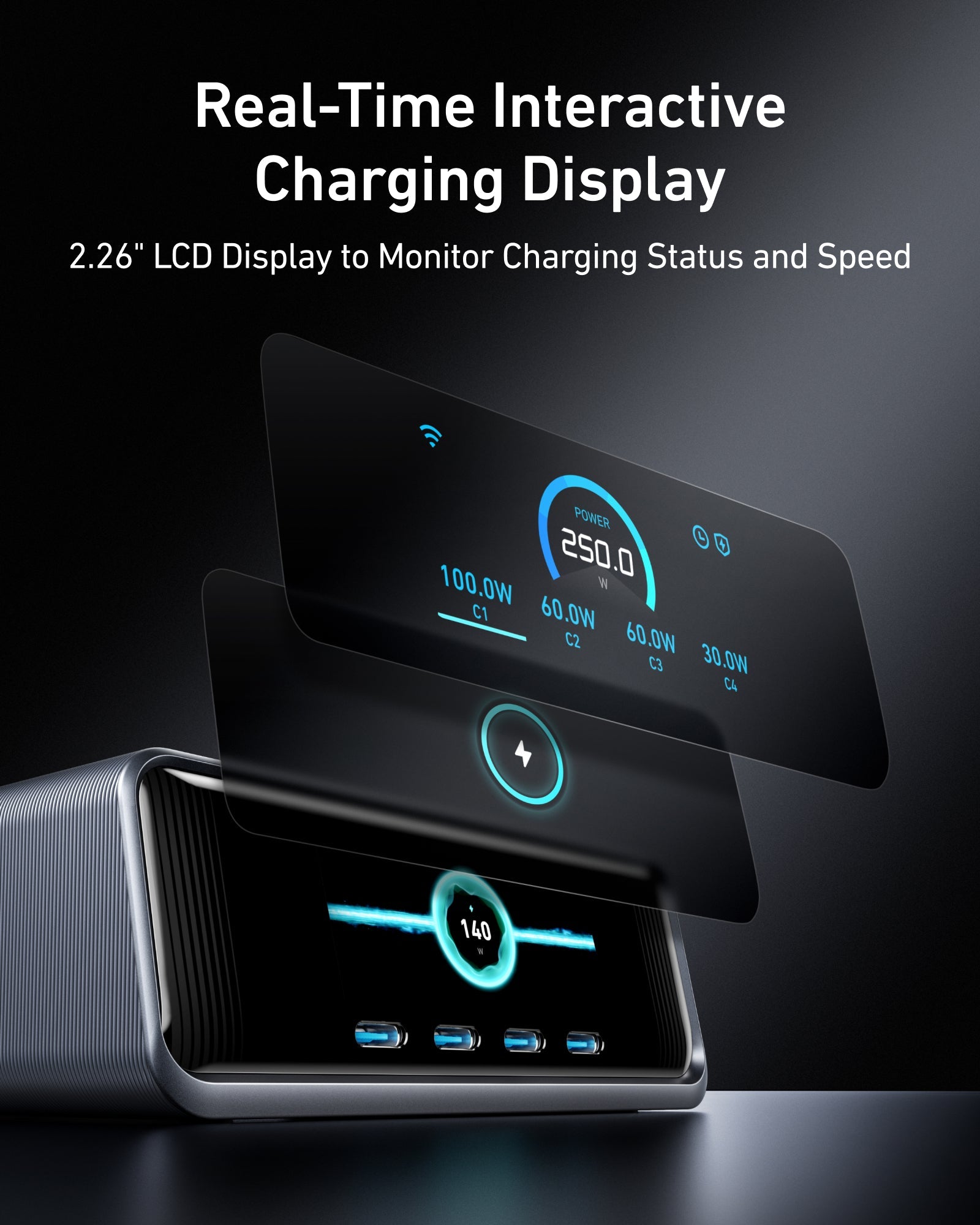 Anker Prime Charger (250W, 6 Ports, GaNPrime) - Image 4