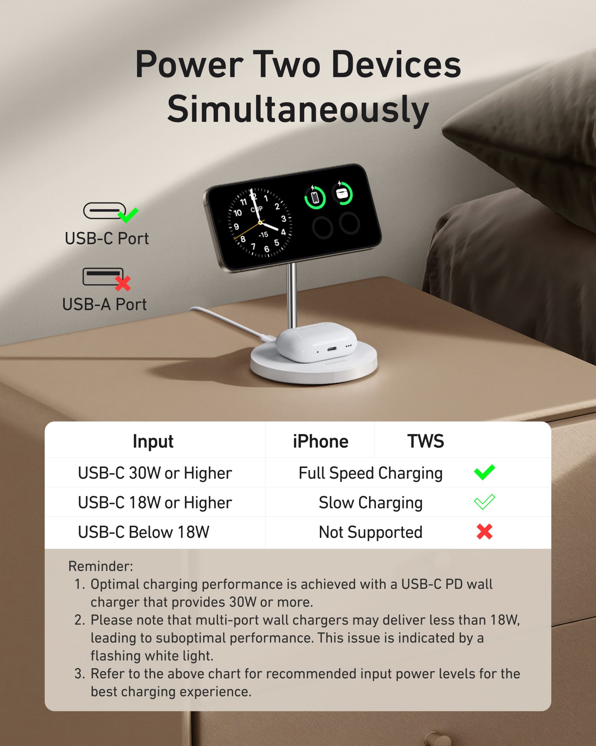 Refurbished Anker MagGo Wireless Charger (2-in-1, Stand) - Image 4