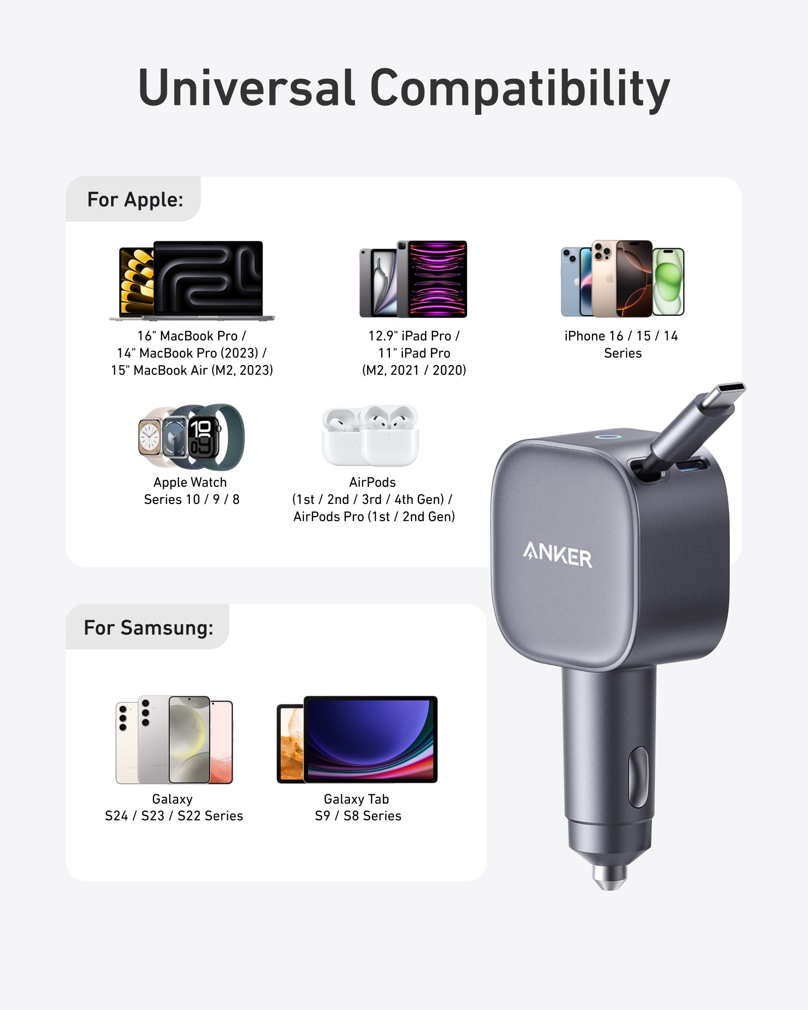 Anker Nano 75W Car Charger and Anker Prime USB-C to USB-C Cable (240W, Upcycled-Braided) - Image 7