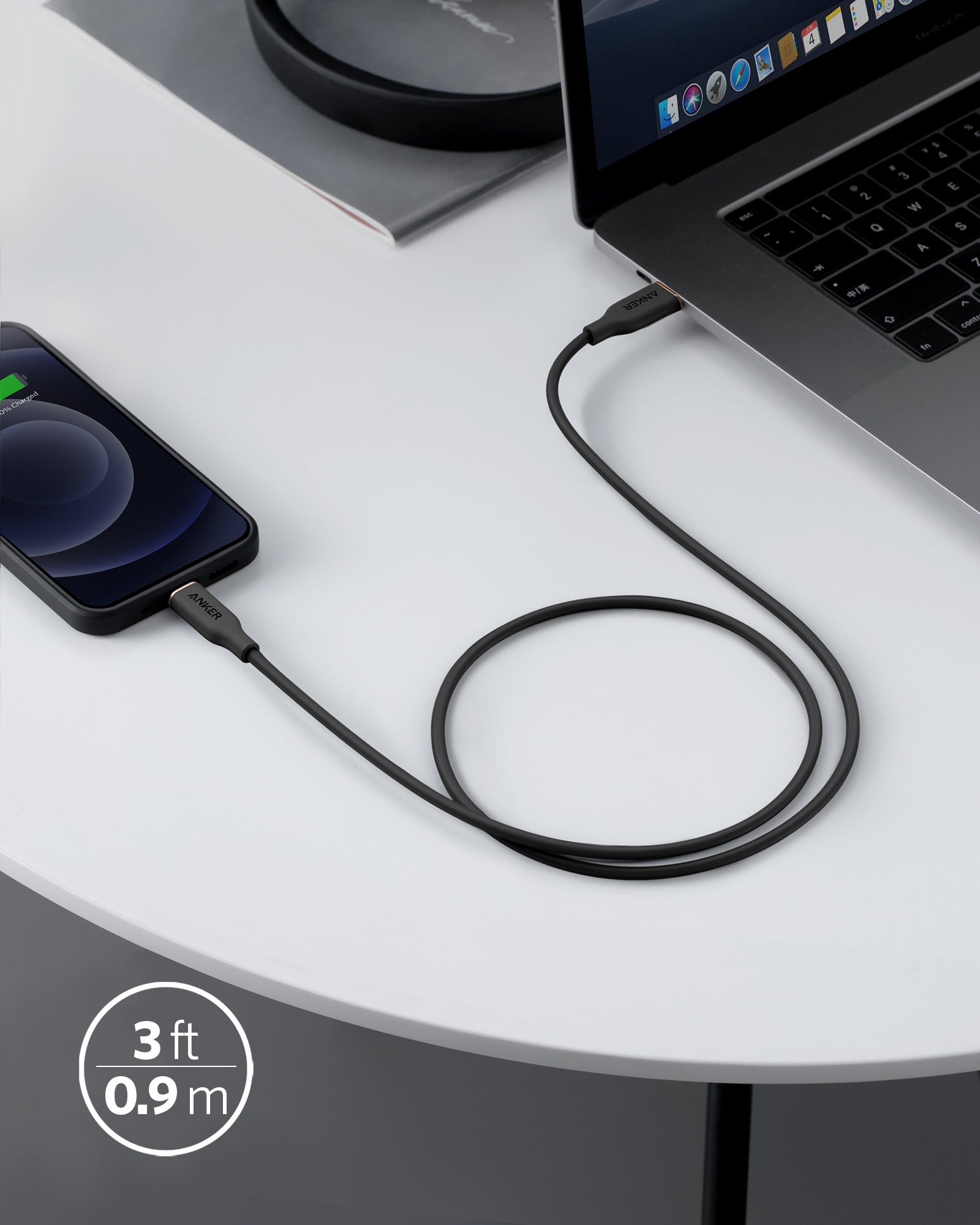 Anker 641 USB-C to Lightning Cable (Flow, 3 ft Silicone) - Image 5