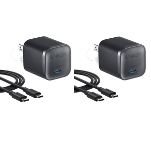 Bundle kit: Anker Nano Charger (45W) with USB-C to USB-C Cable 2-Pack