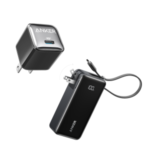 Bundle kit: Anker Power Bank (10K, Fusion, Built-In USB-C Cable)and Anker Nano Charger (20W)