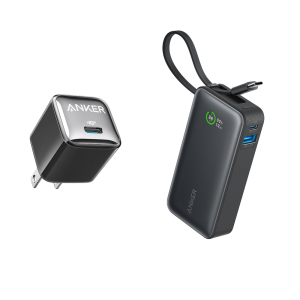 Bundle kit: Anker Nano Power Bank (30W, Built-In USB-C Cable) and Anker Nano Charger (20W)