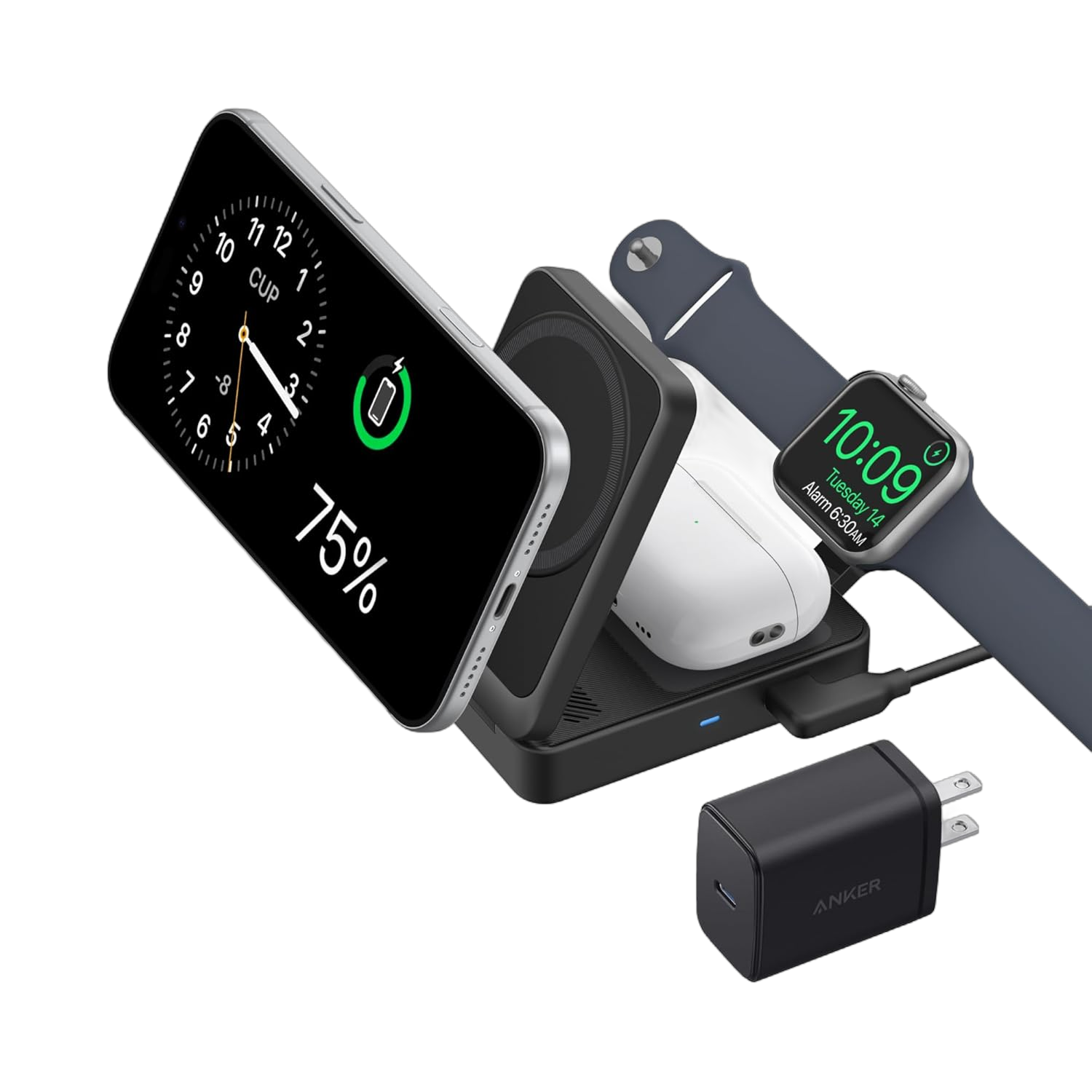 Anker MagGo Wireless Charging Station (Foldable 3-in-1) - Image 8